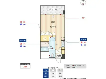 サルヴァトーレ 今宿(ワンルーム/6階)の間取り写真