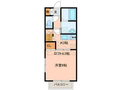 アヴァンセ岩切弐番館(1K/1階)の間取り写真