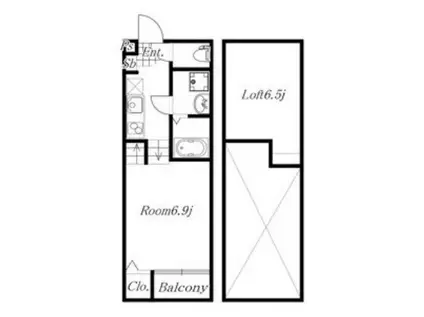 FAMILY STAGE 伝馬町(ワンルーム/1階)の間取り写真