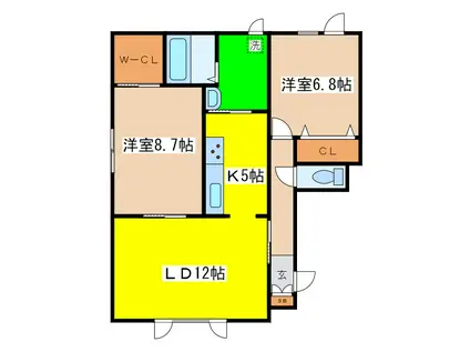 STILL(2LDK/1階)の間取り写真