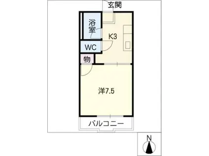 エトアール(1K/1階)の間取り写真