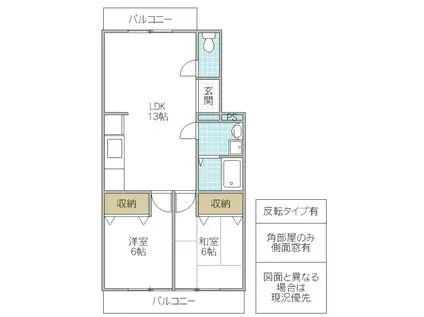 昭和コーポひたちなか(2LDK/3階)の間取り写真
