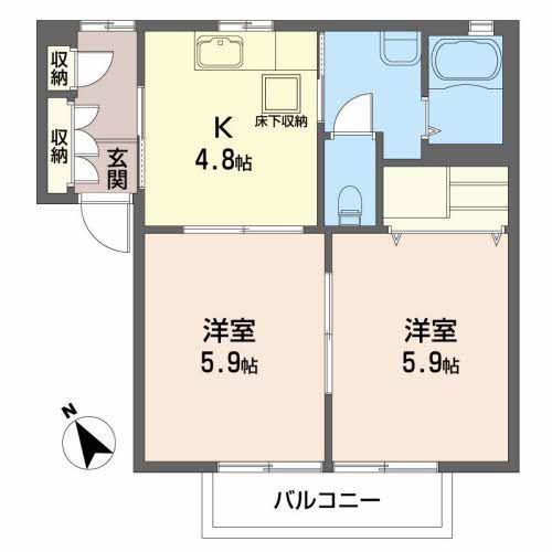 シャーメゾンA(2K/1階)の間取り写真