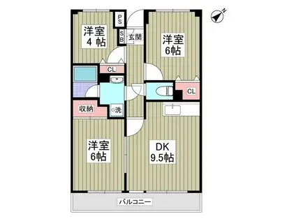 グランパレス小熊(3DK/1階)の間取り写真