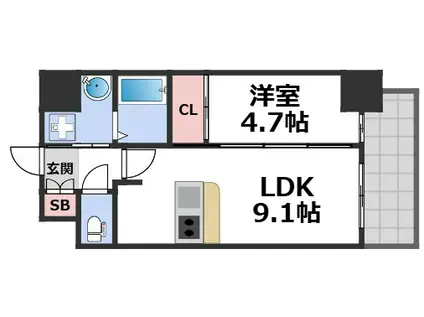 GM KOHAMA(1LDK/11階)の間取り写真