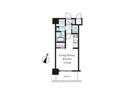 アソシアグロッツォ薬院サウスガーデン(ワンルーム/4階)の間取り写真