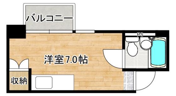ヴィラ海岸通(ワンルーム/3階)の間取り写真