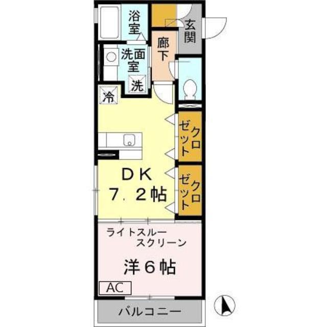 サウスメゾンひまわり(1DK/1階)の間取り写真