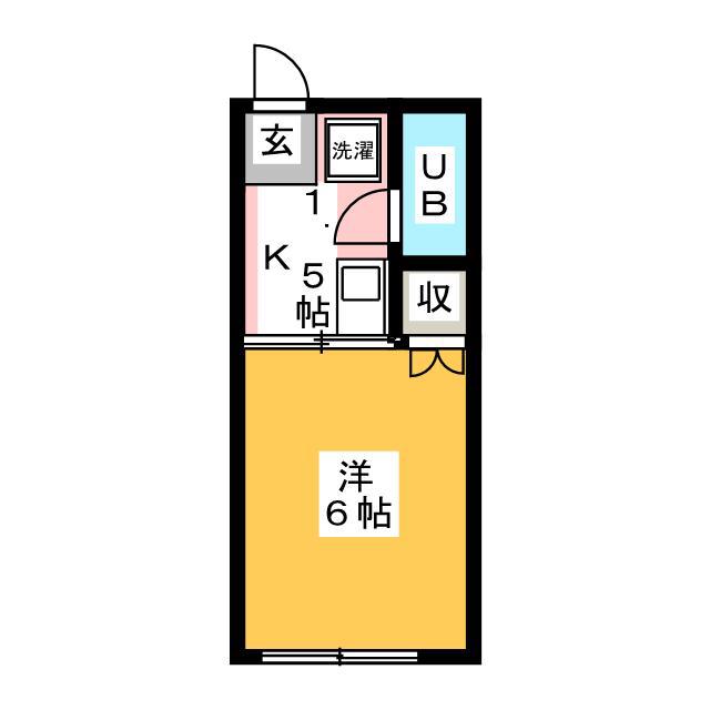 ハイツ井上(1K/1階)の間取り写真