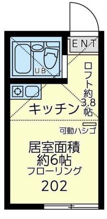 ユナイト黄金町エレーヌの杜(ワンルーム/2階)の間取り写真