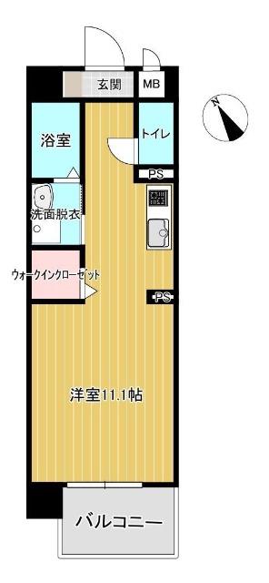 LEAF(ワンルーム/4階)の間取り写真