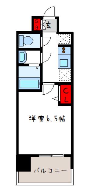 プレサンス長田レジェール(1K/5階)の間取り写真