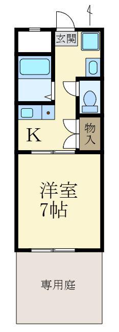 SK水栖(1K/1階)の間取り写真