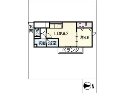 コーラル(1LDK/2階)の間取り写真