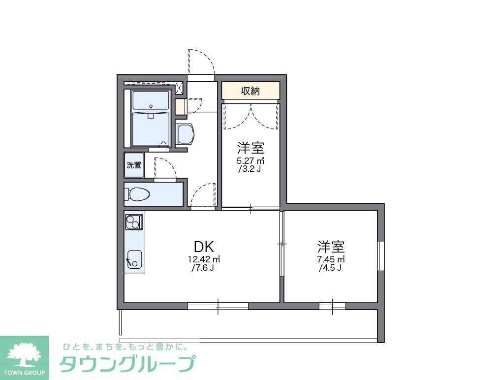 レオパレスアクシスA(1SDK/2階)の間取り写真