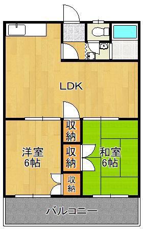 PLイースト曽根(3DK/2階)の間取り写真