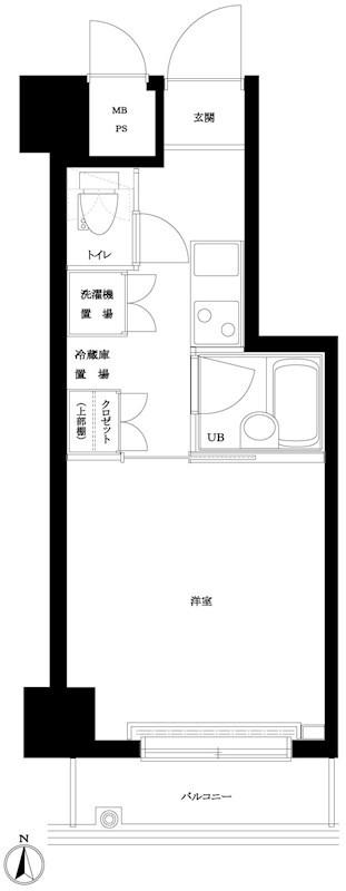 ルーブル蒲田弐番館(1K/10階)の間取り写真