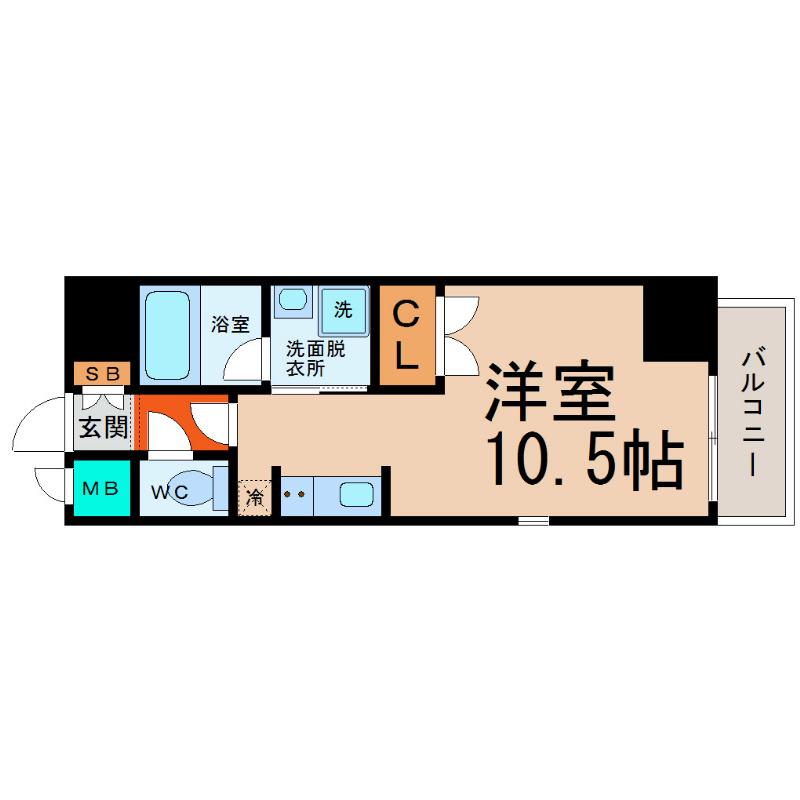 LUMINOUS東別院(ワンルーム/4階)の間取り写真