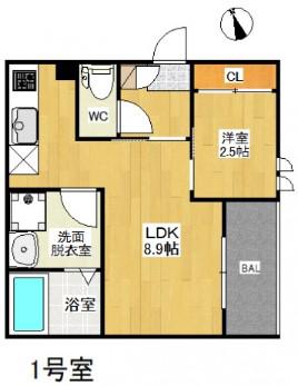 PENSIONJULY桜尾(1LDK/2階)の間取り写真