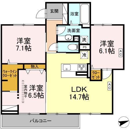 GREEN LINKS(3LDK/3階)の間取り写真