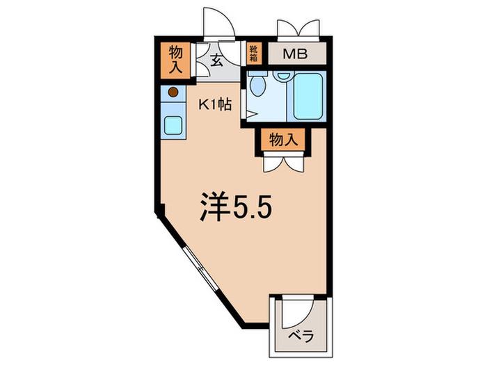 パークハイムイトー(1K/3階)の間取り写真