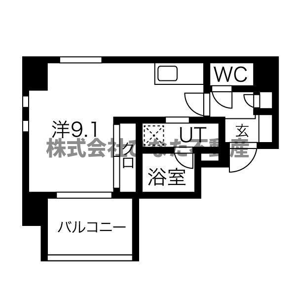 アバンティ大阪ドームシティ(ワンルーム/10階)の間取り写真