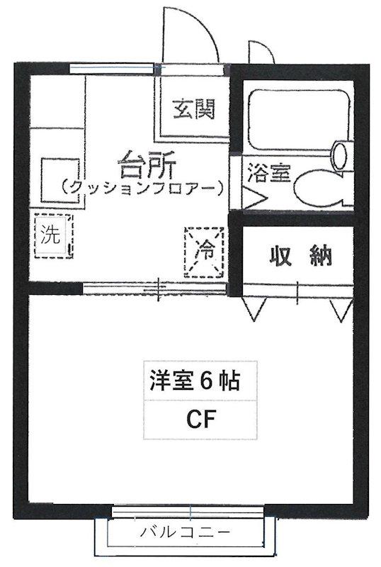 ドアーズフォー(1K/1階)の間取り写真