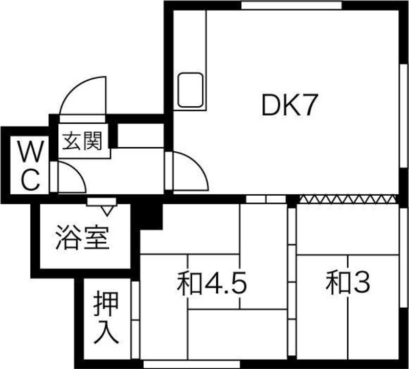 コーポ杉本(2DK/2階)の間取り写真