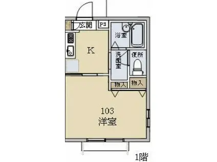 メゾンプラッツ(1K/1階)の間取り写真