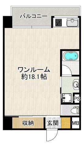 グランリーオ(ワンルーム/9階)の間取り写真
