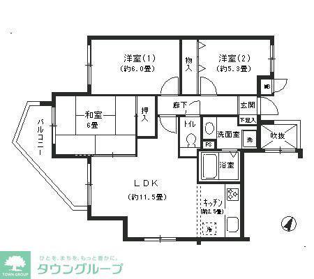 エクセル エヌ・ケー(3LDK/1階)の間取り写真