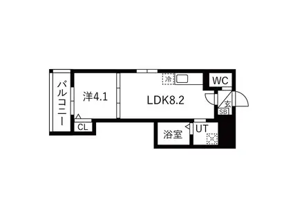 F ASECIA LASO(1LDK/2階)の間取り写真