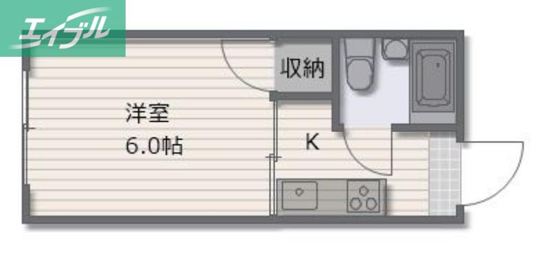岡住マンション(1K/2階)の間取り写真