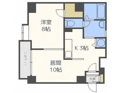 アパネス新さっぽろ(1LDK/9階)の間取り写真