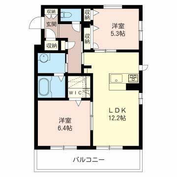 ベルブリスマンション青木(2LDK/3階)の間取り写真