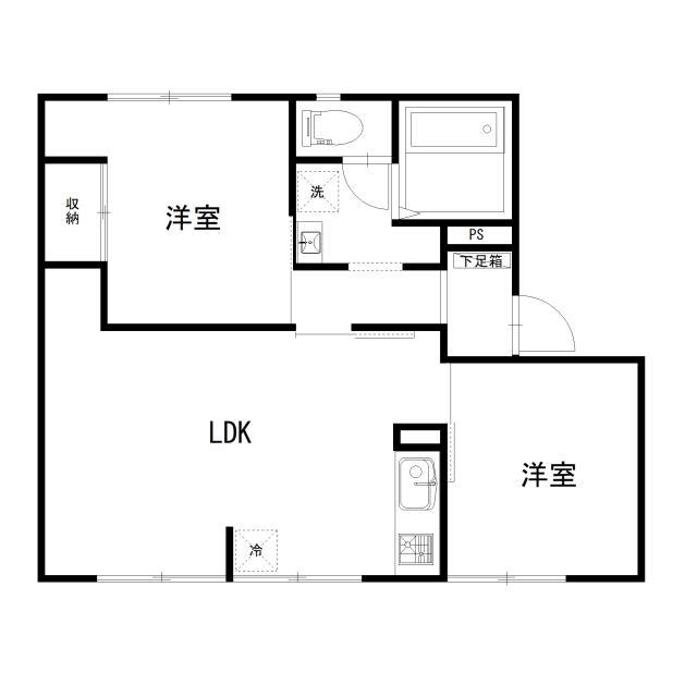 コンチェルトAB(2LDK/1階)の間取り写真