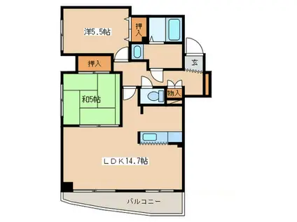 コーポラススプレンダー(2LDK/3階)の間取り写真