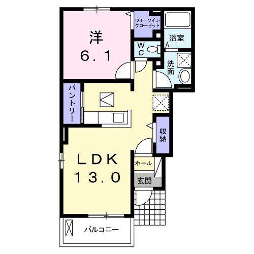K-TEN II(1LDK/1階)の間取り写真