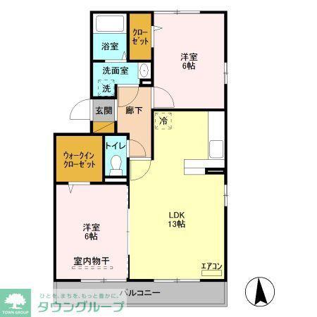 リバーパーク蒲生A(2LDK/3階)の間取り写真