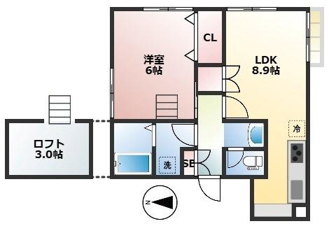 COCOL.POINT(1LDK/1階)の間取り写真