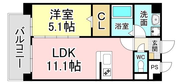 リオ ラクーコ(1LDK/3階)の間取り写真