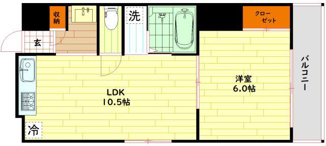 Mハイツ(1LDK/3階)の間取り写真