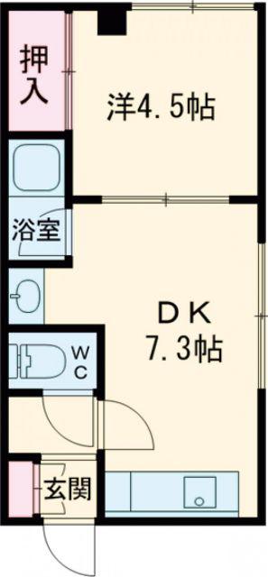 マンション永興(1DK/2階)の間取り写真