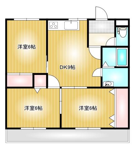 石原マンション(2LDK/2階)の間取り写真