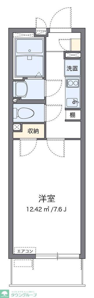 クレイノグリーンガーデン(1K/3階)の間取り写真