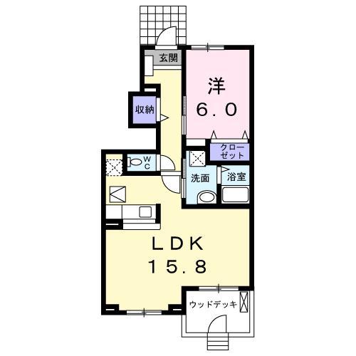 ブランシェ ノーブル(1LDK/1階)の間取り写真