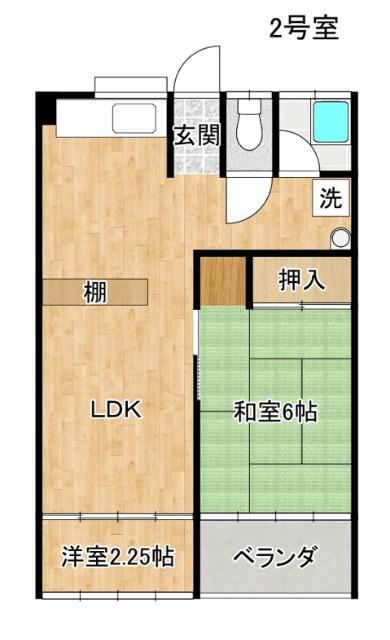 梅田ハイツ(1LDK/3階)の間取り写真