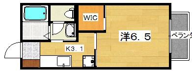 リヴェール渚(1K/2階)の間取り写真