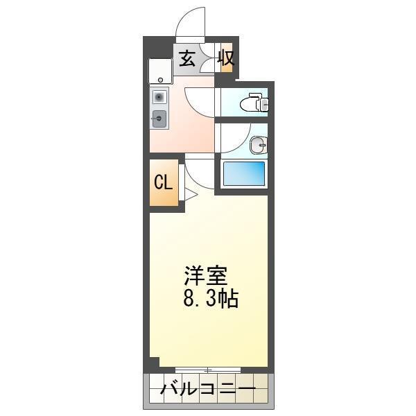 オセオ弁天(1K/5階)の間取り写真