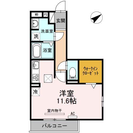 レガーロ アサヒ(ワンルーム/1階)の間取り写真